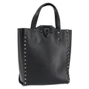 VALENTINO Rock Studs Hand Bag Leather Black Auth bs30549-1