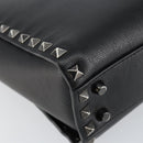 VALENTINO Rock Studs Hand Bag Leather Black Auth bs30549-14