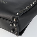 VALENTINO Rock Studs Hand Bag Leather Black Auth bs30549-15