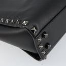 VALENTINO Rock Studs Hand Bag Leather Black Auth bs30549-16