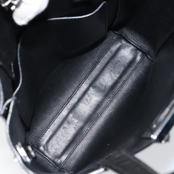 VALENTINO Rock Studs Hand Bag Leather Black Auth bs30549