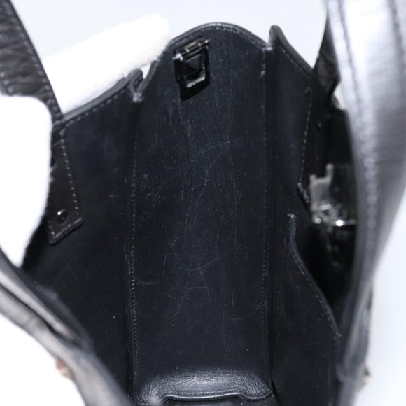 VALENTINO Rock Studs Hand Bag Leather Black Auth bs30549