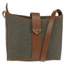 SAINT LAURENT Shoulder Bag PVC Leather Brown Gold Auth bs30550-1