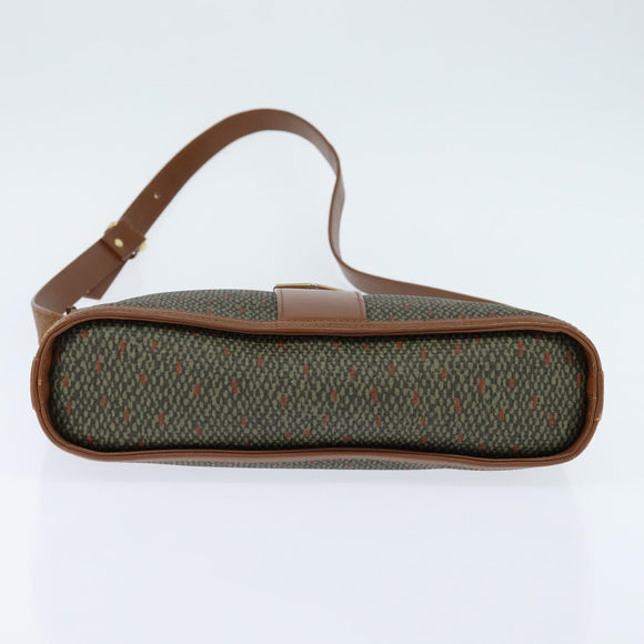 SAINT LAURENT Shoulder Bag PVC Leather Brown Gold Auth bs30550