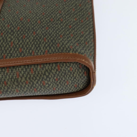 SAINT LAURENT Shoulder Bag PVC Leather Brown Gold Auth bs30550