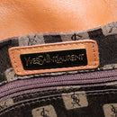 SAINT LAURENT Shoulder Bag PVC Leather Brown Gold Auth bs30550-18