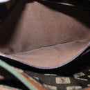 SAINT LAURENT Shoulder Bag PVC Leather Brown Gold Auth bs30550-21