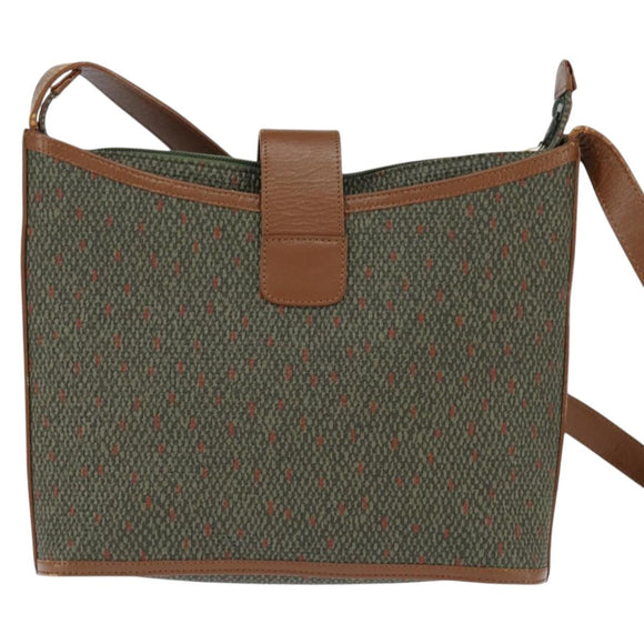 SAINT LAURENT Shoulder Bag PVC Leather Brown Gold Auth bs30550