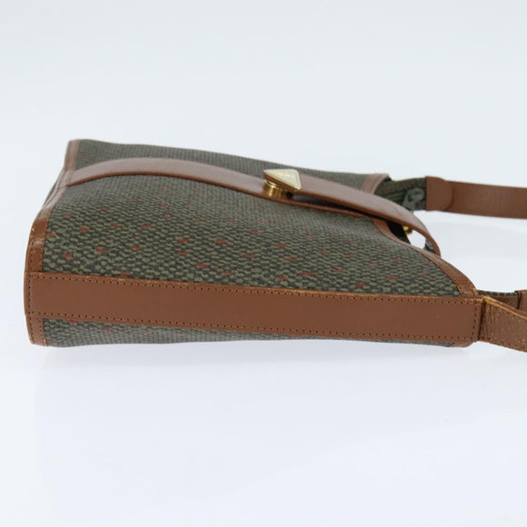 SAINT LAURENT Shoulder Bag PVC Leather Brown Gold Auth bs30550