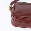 CARTIER Must Line Shoulder Bag Leather Bordeaux Gold Auth bs30552-9