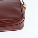 CARTIER Must Line Shoulder Bag Leather Bordeaux Gold Auth bs30552-16