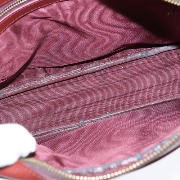 CARTIER Must Line Shoulder Bag Leather Bordeaux Gold Auth bs30552