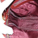 CARTIER Must Line Shoulder Bag Leather Bordeaux Gold Auth bs30552-18