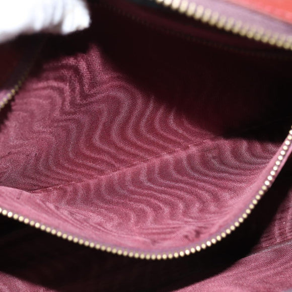 CARTIER Must Line Shoulder Bag Leather Bordeaux Gold Auth bs30552