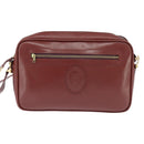 CARTIER Must Line Shoulder Bag Leather Bordeaux Gold Auth bs30552-13