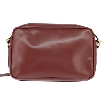 CARTIER Must Line Shoulder Bag Leather Bordeaux Gold Auth bs30552 - 0