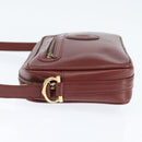 CARTIER Must Line Shoulder Bag Leather Bordeaux Gold Auth bs30552-3