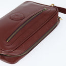 CARTIER Must Line Shoulder Bag Leather Bordeaux Gold Auth bs30552-6