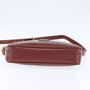 CARTIER Must Line Shoulder Bag Leather Bordeaux Gold Auth bs30552-5
