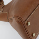 CARTIER Must Line Hand Bag Leather Brown Gold Auth bs30553-11