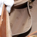 CARTIER Must Line Hand Bag Leather Brown Gold Auth bs30553-21