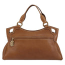 CARTIER Must Line Hand Bag Leather Brown Gold Auth bs30553-3