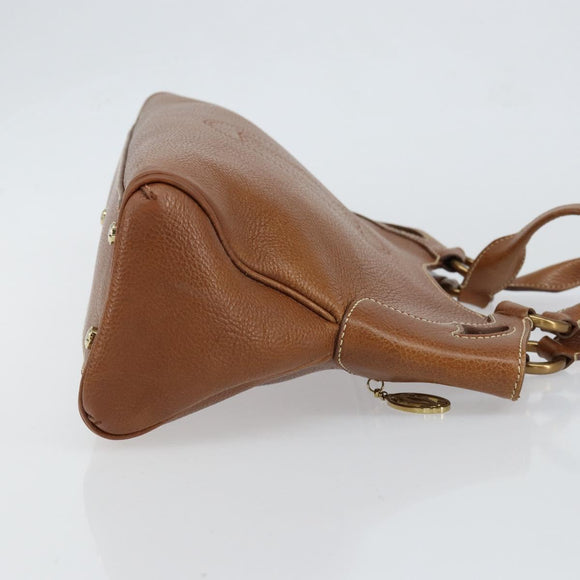 CARTIER Must Line Hand Bag Leather Brown Gold Auth bs30553