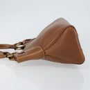 CARTIER Must Line Hand Bag Leather Brown Gold Auth bs30553-5