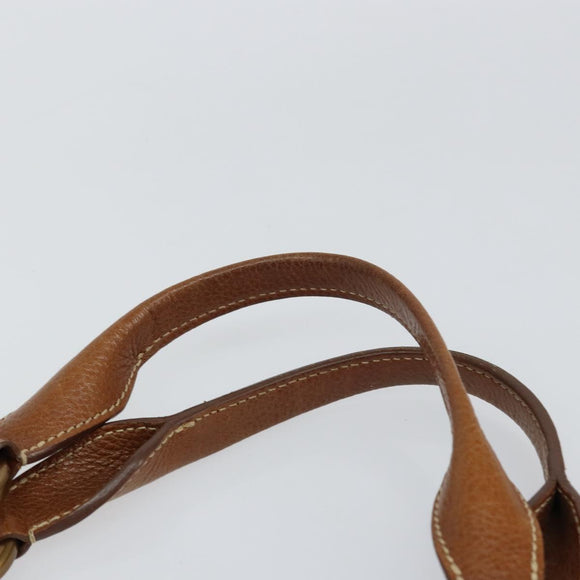 CARTIER Must Line Hand Bag Leather Brown Gold Auth bs30553