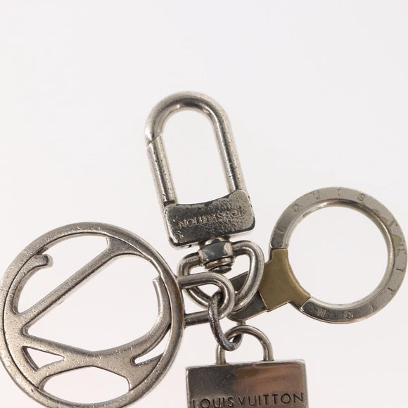 LOUIS VUITTON Taiga Porte Cles LV Club Key Ring Ardoise M65046 LV Auth bs30555