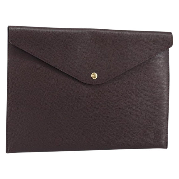 LOUIS VUITTON Taiga Document case Pouch Acajou M99087 LV Auth bs30556
