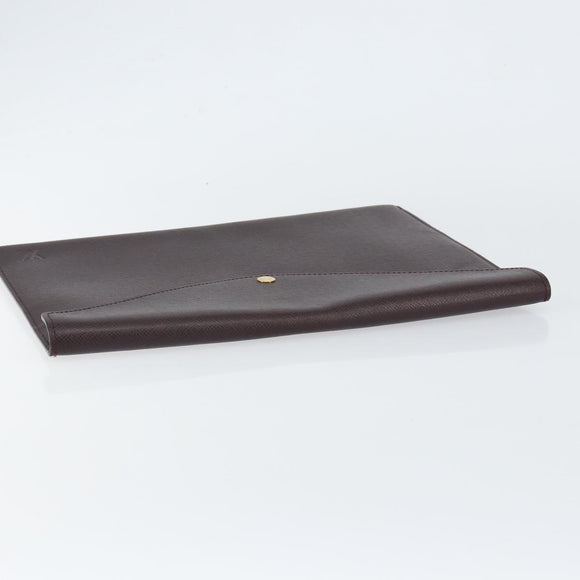 LOUIS VUITTON Taiga Document case Pouch Acajou M99087 LV Auth bs30556