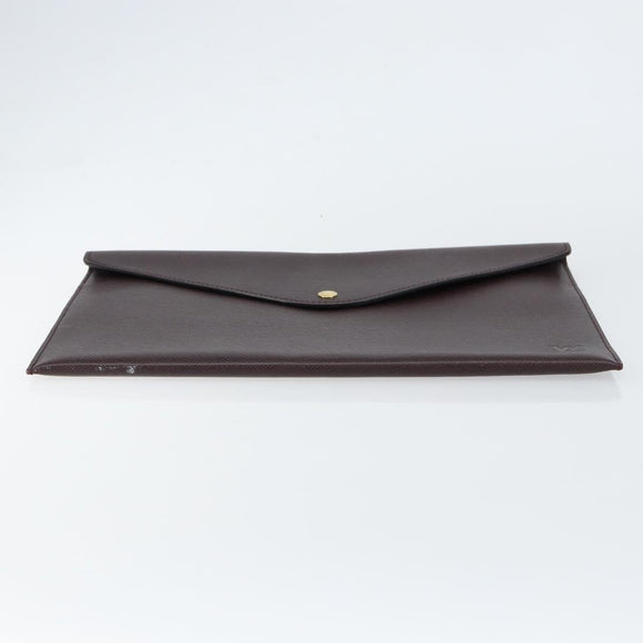 LOUIS VUITTON Taiga Document case Pouch Acajou M99087 LV Auth bs30556