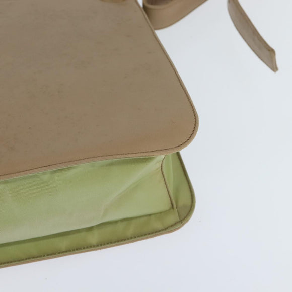 PRADA Shoulder Bag Leather Beige Auth bs30564