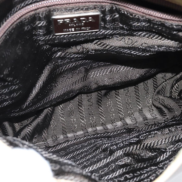 PRADA Shoulder Bag Leather Beige Auth bs30564