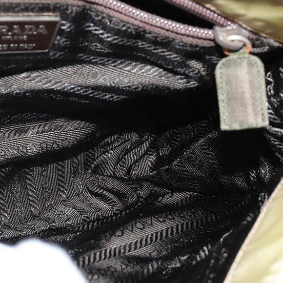 PRADA Shoulder Bag Leather Beige Auth bs30564