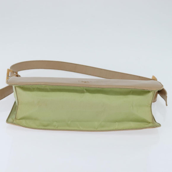 PRADA Shoulder Bag Leather Beige Auth bs30564