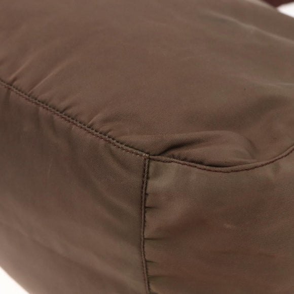 PRADA Tassel Shoulder Bag Nylon Khaki Gold Auth bs30567