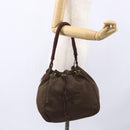 PRADA Tassel Shoulder Bag Nylon Khaki Gold Auth bs30567-21