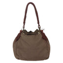 PRADA Tassel Shoulder Bag Nylon Khaki Gold Auth bs30567-3