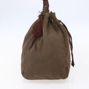 PRADA Tassel Shoulder Bag Nylon Khaki Gold Auth bs30567-4