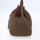PRADA Tassel Shoulder Bag Nylon Khaki Gold Auth bs30567-5