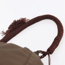 PRADA Tassel Shoulder Bag Nylon Khaki Gold Auth bs30567-8