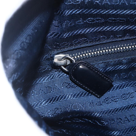 PRADA Tote Bag Nylon Navy Silver Auth bs30571