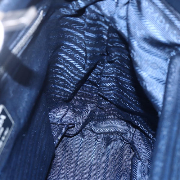 PRADA Tote Bag Nylon Navy Silver Auth bs30571