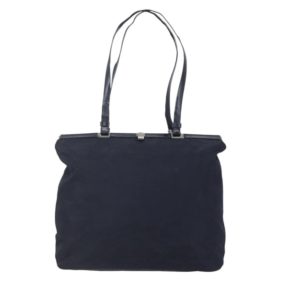 PRADA Tote Bag Nylon Navy Silver Auth bs30571
