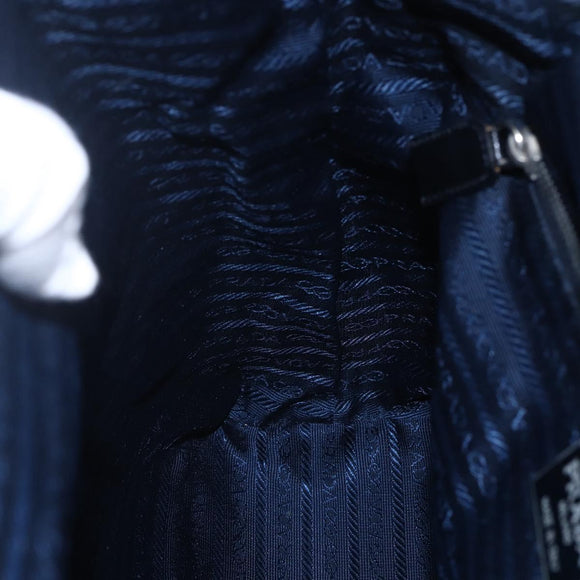 PRADA Tote Bag Nylon Navy Silver Auth bs30571