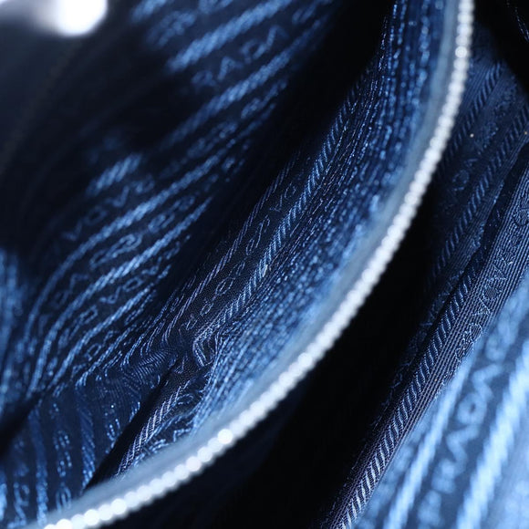 PRADA Tote Bag Nylon Navy Silver Auth bs30571