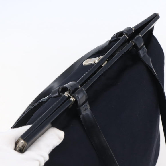 PRADA Tote Bag Nylon Navy Silver Auth bs30571
