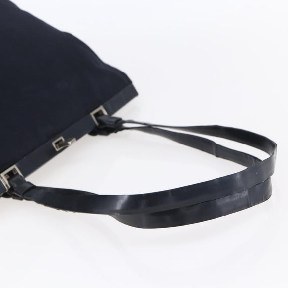 PRADA Tote Bag Nylon Navy Silver Auth bs30571